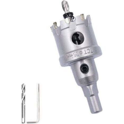 Sega a tazza bimetallica in carburo di tungsteno da 1-3/8" (35 mm) per impieghi gravosi e di livello industriale, ideale per il taglio di fori nell'acciaio inossidabile.