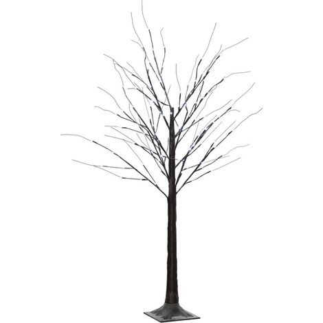 Autre décoration pour Noël Arbre lumineux LED - décoration lumineuse blanc chaud - 96 LEDs - usage intérieur - 150 cm - décoration de noël chambre maison marron (1/5)