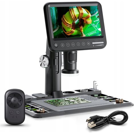 Microscope numérique Inskam 318, grossissement 1600x, écran LCD Full HD 1080p, 28 LED, USB-C (1/5)