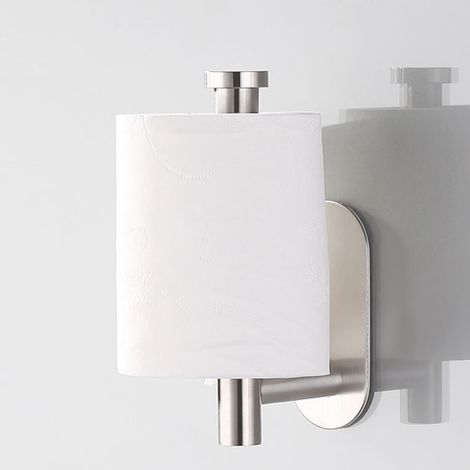 Porte-serviettes en papier 304 sans perforation pour salle de bain cuisine hôtel buanderie Acier Inoxydable (1/5)