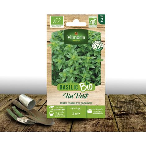 Graines de Basilic Fin vert - Sans traitement - Vilmorin/Sachet