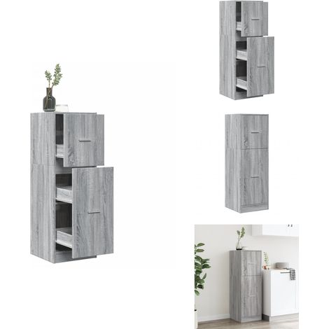 Armoire apothicaire sonoma gris 40x41x118 cm bois d'ingénierie - Armoire D'apothicaire - Armoires D'apothicaire - Coffre D'apothicaire - Tiroir D'apothicaire (1/5)