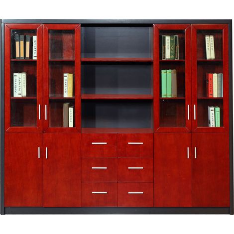 Büromöbel Büro Schrank Aktenschrank BLOOMFIELD Kirsch 2x4x2,4m Büro Homeoffice Arbeitszimmer (1/2)
