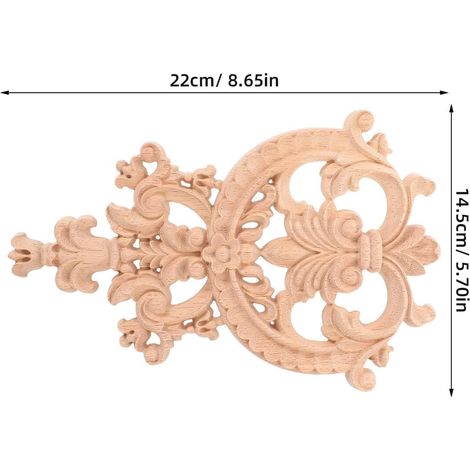 Applique en Bois Sculpté Ajouré Beige pour Armoires et Décor Mural, Style Français Élégant, Facile à Peindre et Installation DIY pour Amélioration Maison (1/5)