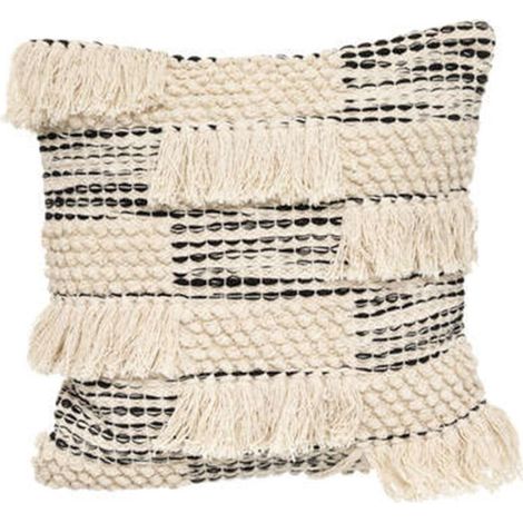 Coussin Déco 3D "Nœud" 45x45cm Noir & Blanc (1/4)