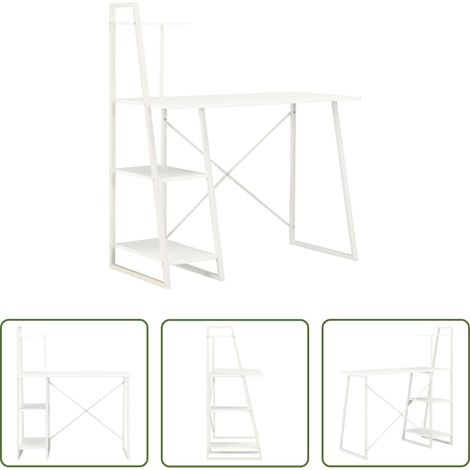 Étagère bureau - Bureau avec étagère Blanc 102x50x117 cm (1/5)