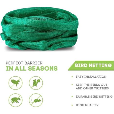 Gartennetz für Pflanzen Obst Gemüse und Grassamen Vogelschutznetz-Set mit Kunststoff-Erdankern Teichnetzabdeckung Schutznetz für Pflanzen grün 4 4 5