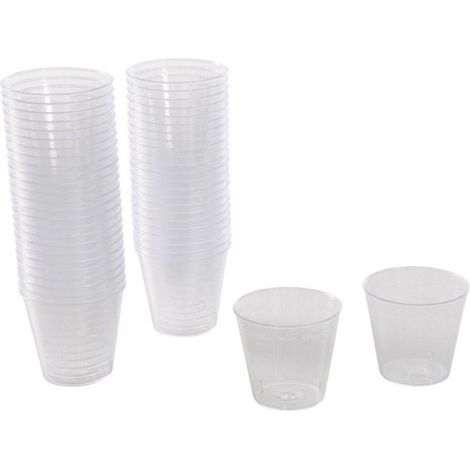 Paris Prix – Lot de 50 verrines en plastique réutilisable 30ml transparent – Vaisselle jetable – Pour événements et réceptions – Écologique et durable