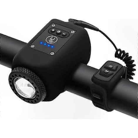 Ensemble lampe et avertisseur sonore 2 en 1 pour vélo, lampe torche LED à 4 modes pour la sécurité à vélo de nuit. (1/5)