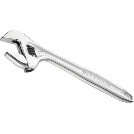 1 - Clé à Molette - Outil de Serrage - Ajustement Rapide - Mâchoire Profil Fin - Ouverture Extra Large - Pour Mécanique et Plomberie - Chromé - 250x34mm (1/2)