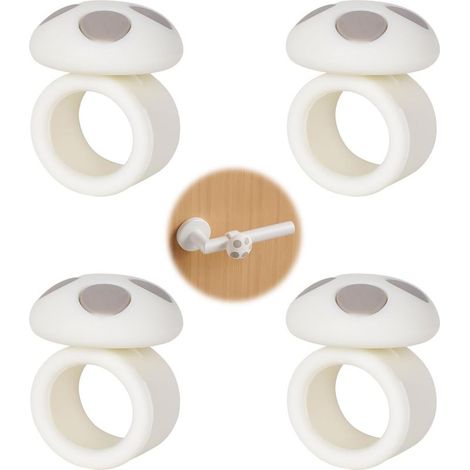 4Pcs (Blanc) Protections Poignée Porte,Anneau Caoutchouc Anti Collision, Poignée Porte Amortisseur, Butées Porte,pour Protéger les Murs et Prévenir les Dommages, pour Maisons,Ecoles Bureaux (1/5)