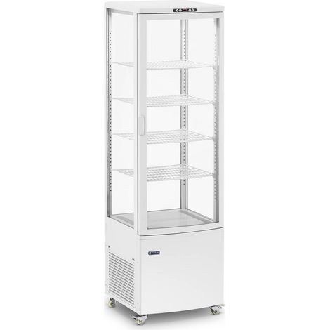 Vitrine réfrigérée 238 litres 5 niveaux 4 roulettes verrouillable coloris blanc (1/5)