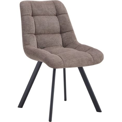 Set di 2 sedie VELMA - Tessuto pepe - Gambe in metallo - Design moderno - Eleganza naturale e contrastata