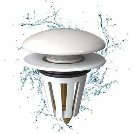 Tappo per lavandino  1 pezzo, tappo per lavandino pop-up in ceramica bianca, tappo universale per lavandino, filtro di scarico anti-blocco, adatto per bagno e WC