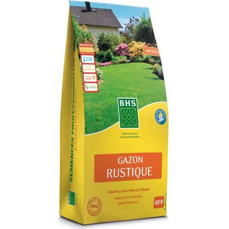 Semence de Gazon rustique - BHS - Boîte de 3 kg - Résistant aux conditions climatiques difficiles - Soleil - Rouge