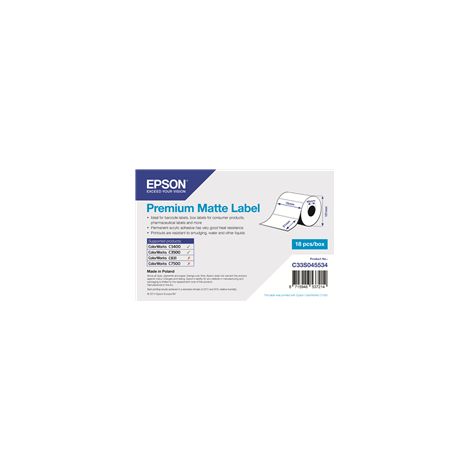 Premium Matte Label - Die-cut Roll: 76mm x 51mm, 650 labels
