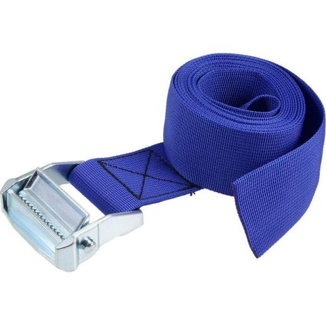 Sangle à cliquet 2.5m x 50mm Bleu, capacité 500kg