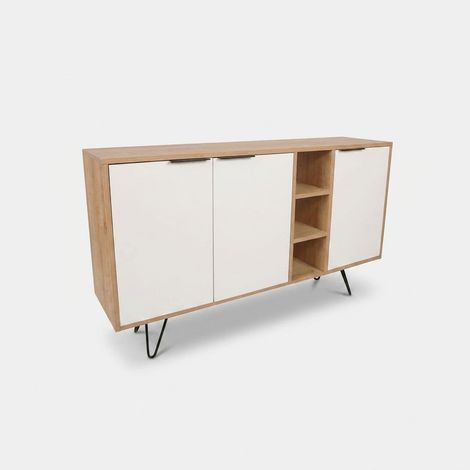 Konsolen-Sideboard Clara mit Türen und platzsparenden Regalböden - Weiß (1/5)