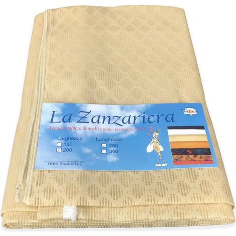 TENDA rete ZANZARIERA a rombo da esterno piombata larga cm. 200 unito BEIGE Cm. 200 x 250
