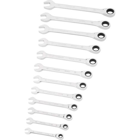 Stanley - Juego de 12 llaves combinados con trinquete STMT82847-0