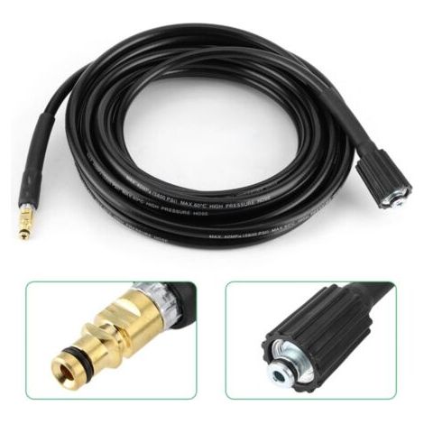 Tuyau de lave-auto 40 MPa/5800 PSI Tuyau en caoutchouc de nettoyage à haute pression pour Karcher K2 K3 K4 K515 mètres/49,2 pieds (1/5)