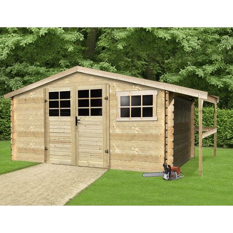 Onlywood Casetta in legno da giardino SAT 464 x 301 x 218 h. cm - con Tettoia (1/3)