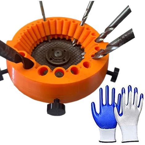 Bohrerschärfer für alle Bits – Winkelschleiferaufsatz (213 mm)  Schleifwerkzeug kompatibel mit 125-mm-Schleifgerät (Orange) (1/5)