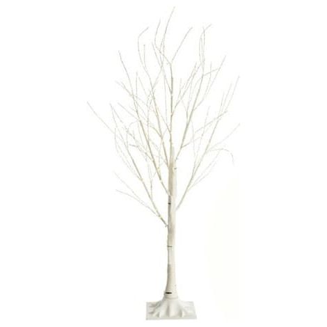 Árbol artificial - abedul - 150 cm - con iluminación - 120 LEDS - blanco