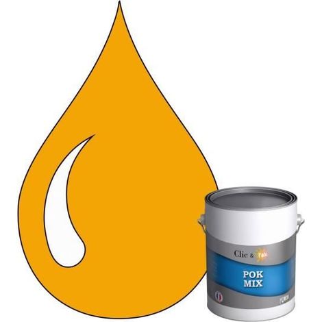 Peinture d'Accroche et Finition 2 en 1 - POK - POK MIX Jaune - Acrylique Satinée - RAL 1033 - 1L (1/4)