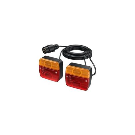 Lot de 2 Feu Remorque Arriere Kit de Montage de Feu Arrière de Remorque Connecteur Européen avec Cable Long 7,5 m et Connecteur 7 Broches E-mark pour La Circulation Routière