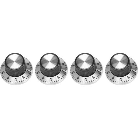 4 potenziometri in metallo con vassoio 0-9 per manopole con albero da 6 mm (1/4)
