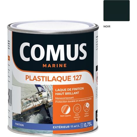 PLASTILAQUE 127 NOIR 199 - 0.75 L - Laque marine de finition Brillante haut de gamme - COMUS MARINE (1/3)