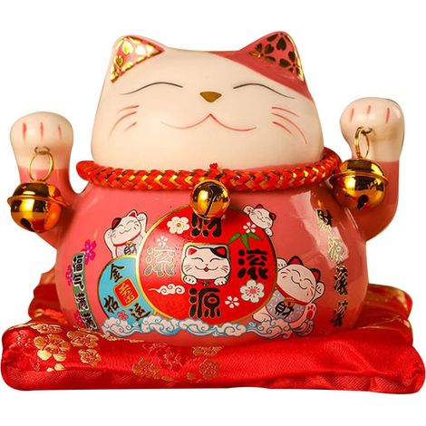 Money Box, 11.5 cm Japanese Ceramic Money Box with Bell Figurine Decor for Office Business Decoration (B) (1/5)