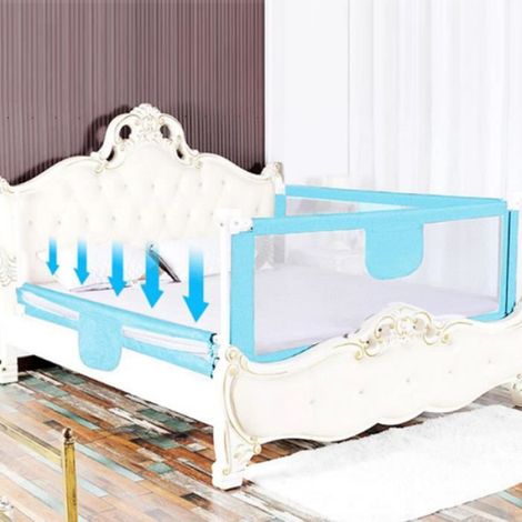 Barrière de Lit Portable Bébé Enfant - - HSTURYZ - Bleu - Réglable - Universel (1/3)