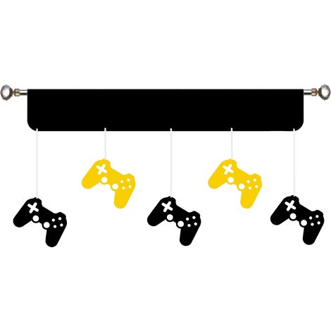 Moderner Vorhang für Gamecontroller GAME GAMER young GRA 150 schwarz-weiß