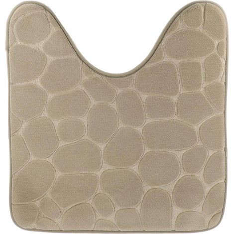 Alfombrilla inodoro microfibra contorno 45x50 cm - taupe - Tendance