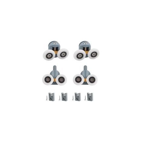 (23MM)2 paires,Rouleaux de porte de douche, 23 mm de diamètre pour la maison roulettes de rechange pour porte de douche coulissante, convient au verre de 4 à 6 mm, la salle de bain, les pièces de