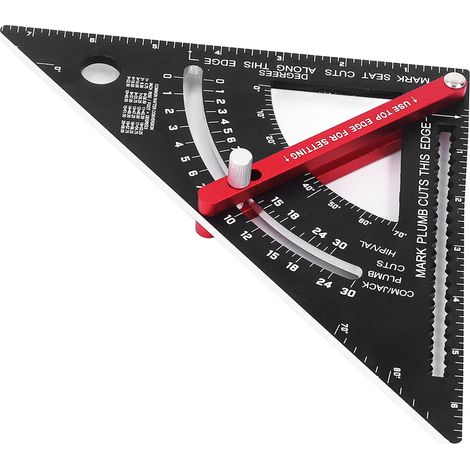 7-Zoll-Aluminium-Dreieckswinkel, Holzbearbeitungslineal mit Winkelmesser, lasergenau, Winkelmessung, professionelles Markierungswerkzeug (1/5)