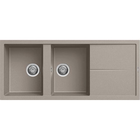 Lavello Elleci Incasso 2 vasche 116x50 Unico 500 Granitek Grigio Tortora LGU50043