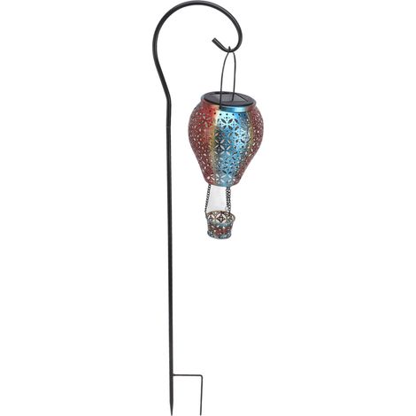 Lanterne solaire suspendue rétro style ballon ajouré, lumière chaleureuse romantique pour jardin, extérieur camping et terrasse. (1/5)
