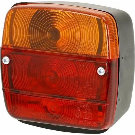 Feu arrière carré universel 12V ou 24V lanterne 4 fonctions 108 x 103mm voiture remorque camion tracteur phare éclairage (1/4)