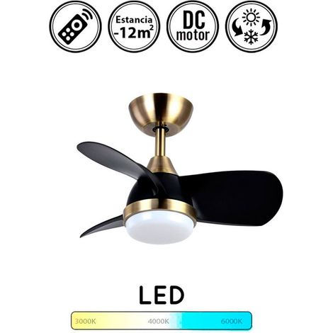 Ventilador de techo con luz silencioso DC con mando Pirlo Negro 60 cm invierno-verano color luz regulable (1/4)