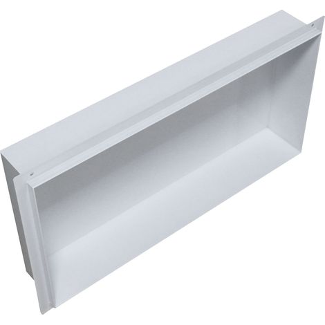 BERNSTEIN - Niche murale de douche, étagère encastrable douche acier inox, sans rebord - 60x30x10cm - BS603010 Blanc
