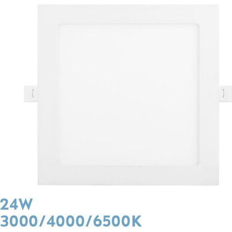 Abaco Incasso Downlight 24w 3000-4000-6500k Bianco 2160lm Quadrato 1,3x22,5x22,5cm Taglio 20d