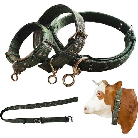 Collier pour bétail avec boucle réglable, ceinture en nylon élargie et épaisse, corde pour moutons et grands chiens, accessoires pour le bétail - M (1/3)