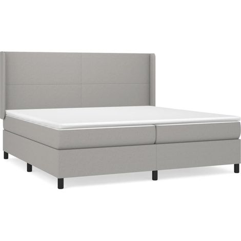 Maison Exclusive - Cama box spring con colchón tela gris claro 20