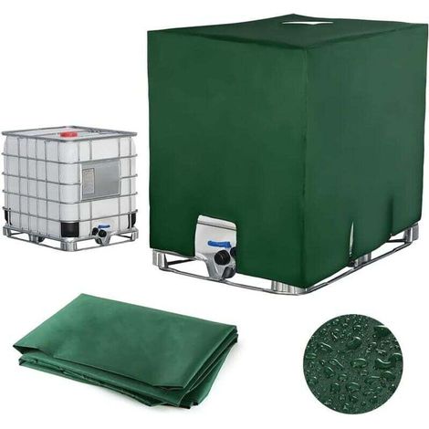 Plane für 1000-Liter-IBC-Container, Wassertankplane, Schutzhülle für Tanks, Staubschutzabdeckung für Tanks, Grün – 120 x 100 x 116 cm (1/5)