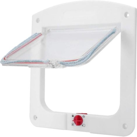 Flap Pour Chat - Porte Coulissante En Verre Et Panneaux - Verrouillage 4 Modes - Cadre 23 x 20 cm - Pour Chats Et Chiens Nains Jusqu’à 8 kg (1/5)