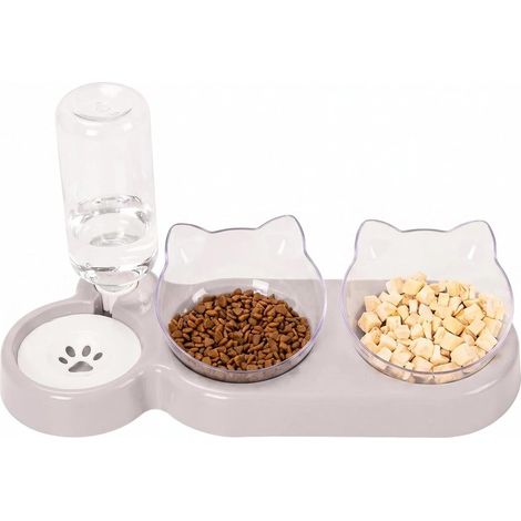 3 in 1 Cat Bowls with Stand and Dispenser for Small Medium Dogs Food and Water (1/5)