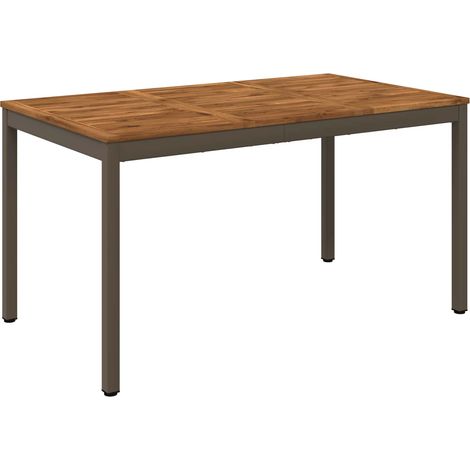 Mesa de cena de jardín Natural y Café 141 x 80,5 x 75 cm vidaXL